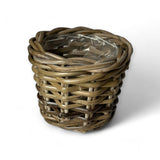 Rattan Flower Pot Basket with Plastic Inner