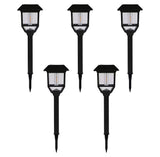Berkley Jensen 5 Pack Solar LED Pathway Lights 15 Lumen- Graphite Black