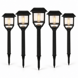 Berkley Jensen Solar LED Pathway Lights 5-Pack – 15 Lumen Filament Bulbs, Graphite Black