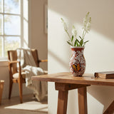 Brown & White Talavera Vase | Monarch Butterfly Relief Design