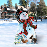 An Old-Fashioned Christmas Outdoor Yard Sign by D Gelsinger Featuring Santa and Snowman Decor - 8461024F-1563