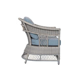 2 Shell Aluminum & Rattan Stationary Chair
