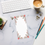 DipaliZ Floral Notepad Coral Flowers Spark 6x8 Paper