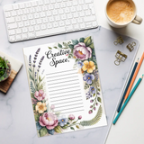 DipaliZ Floral Notepad Creative Space Writing Pad