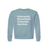 Echeveria, Haworthia, Crassula & Aeonium Plant Lover Sweatshirt – Organic Cotton Raglan