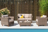 Orlando Wicker Loveseat & Coffee Table Set
