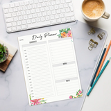 DipaliZ Floral Daily Planner Colorful Elegance 8.5x11