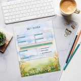 DipaliZ Meadow Flowers Daily Overview Notepad Eco Friendly