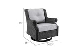 Lassen wicker living room set: 1 three-seater sofa and 2 swivel rocking chairs