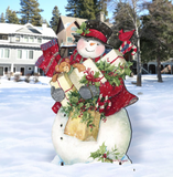 Dark Night Presents Christmas Outdoor Yard Sign by Susan Winget - Christmas Santa and Snowman Decor - 8471104F-SW