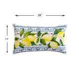 Summer Fresh Lemon Lumbar Outdoor Pillows - Multi