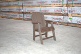 2' Standard Adirondack Chair - In Dining, Counter & Bar Heights in a warehouse setting with Tangent branded pallets in the background