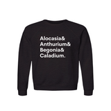 Alocasia, Anthurium, Begonia & Caladium Plant Lover Sweatshirt – Organic Cotton Raglan