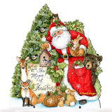 Woodland Santa Playing Christmas Outdoor Dcor by Susan Winget - Christmas Santa Snowman Dcor - 8471103F-SW