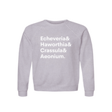 Echeveria, Haworthia, Crassula & Aeonium Plant Lover Sweatshirt – Organic Cotton Raglan