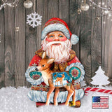 Deerest Friends Christmas Outdoor Yard Sign by G. DeBrekht - Christmas Santa Snowman Decor - 8118081F