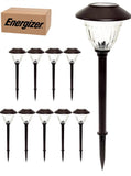Energizer 10 Pack Solar LED Pathway Lights Outdoor-Stainless Steel