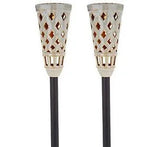 Energizer LED Ceramic Solar Tiki Torch Lights Dancing Lights Outdoor Waterproof 2 Pack
