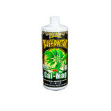Bottle of Bush Doctor Cal-Mag macro-nutrient supplement on a dark gray background