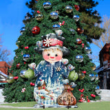 Blue Seed Freezing Christmas Outdoor Yard Sign by Jamie Mills-Price Christmas Santa Snowman Decor - 8457511F