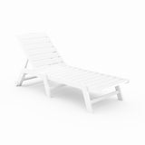 White Flat Armless Chaise Lounge on a white background