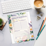 DipaliZ Flower Border Notepad Magnetic Backing 8.5x11
