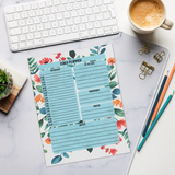 DipaliZ Flowers Daily Planner Notepad Recycled Paper 11in