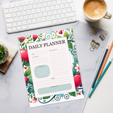 DipaliZ Floral Hearts Daily Planner Recycled Notebook 6x9