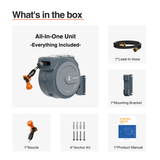 All-in-one unit with components listed on a white background