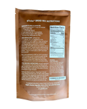 Back of a bread mix package with text and nutrition label on a white background