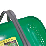 Colander Garden Trug with a yellow label on a white background