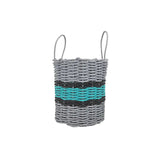 Lobster Rope Basket Light Gray and Teal, Black Accents - FREE SHIPPING