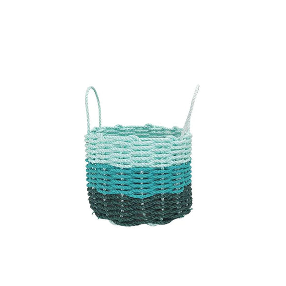 Lobster Rope Storage Basket Hunter Green, Teal, Seafoam - FREE SHIPPING