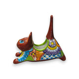 Talavera Cat Planter | Colorful Handmade Stretching Animal Pot