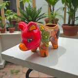 Handmade Talavera Pig Planter | Mexican Terracotta Art