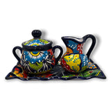 Colorful Vibrant 3-Piece Talavera Coffee Set | Handmade Mexican Pottery