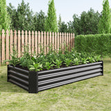 Metal Raised Garden Bed 6x3x1 Ft with Open Base - Silver