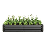 Metal Raised Garden Bed 6x3x1 Ft with Open Base - Silver