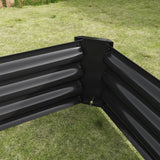Metal Raised Garden Bed 6x3x1 Ft with Open Base - Silver