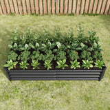 Metal Raised Garden Bed 6x3x1 Ft with Open Base - Silver
