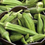 Bowl filled with green Organic Heirloom Emerald Okra
