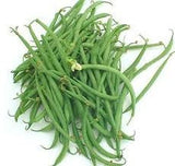 Heirloom Organic French Filet Beans on a white background