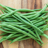 Organic Heirloom Top Crop Bush Bean on a wooden surface