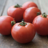 Organic Early Girl Tomatoon a wooden surface