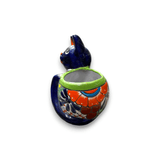 Handmade Cat Planter | Hand-Painted Cat Talavera Artwork