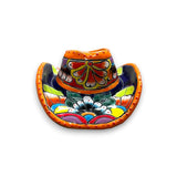 Small Talavera Sombrero Planter | Hand-Painted Cowboy Hat Decor