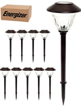 Energizer 10 Pack Solar LED Pathway Lights Outdoor-Stainless Steel