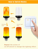 Illustration of LED light bulbs with different modes and a switch to demonstrate how to change modes.