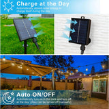 Solar panel system with daytime and nighttime usage scenarios on a house exterior.