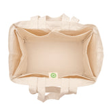 Canvas Jumbo Tote Bag with a green logo on a white background